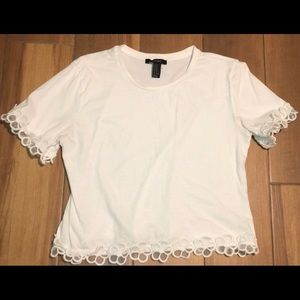 White Floral Crop Top